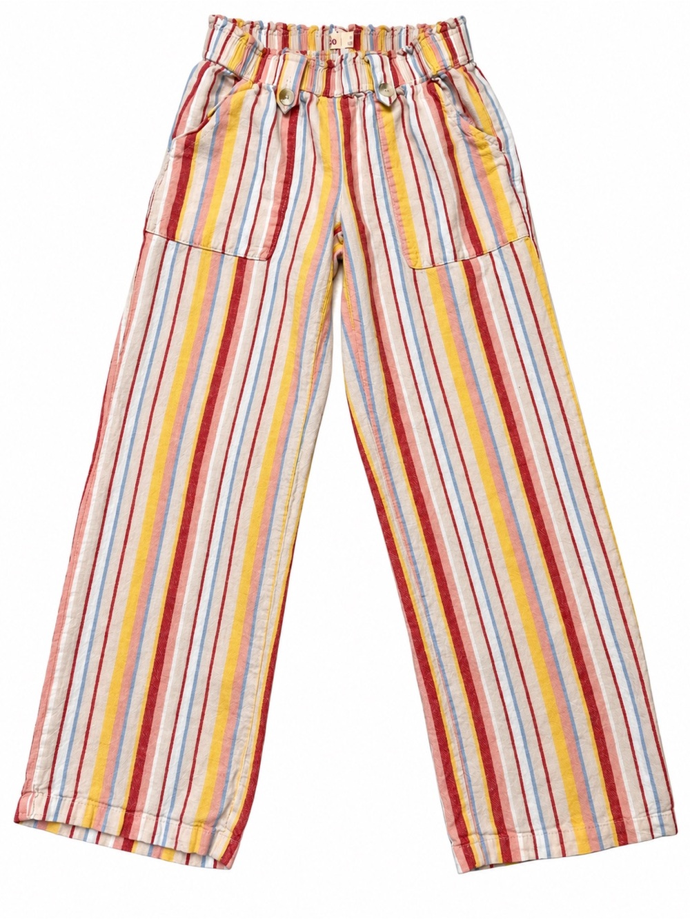 Women’s linen blend Striped Wide-Leg Pants - Multicolor size small